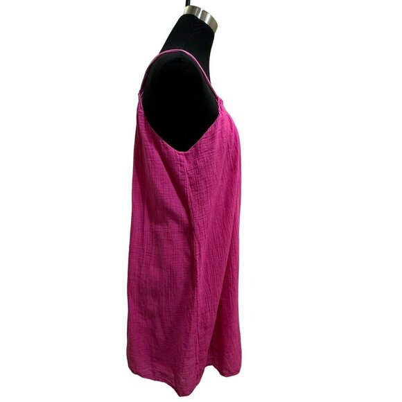 Velvet Graham & Spencer Womens M Dress Cotton Gauze Pink Sleeveless Vintage Slub - Picture 4 of 8